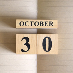 October 30, Natural notebook Calendar.