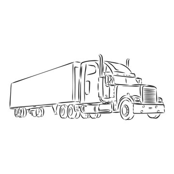 recommend clip art: truck symbol, sketch in simple lines. truck vector sketch illustration