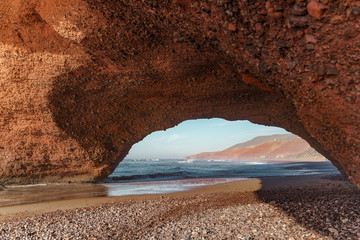 red rocks on the coast of the Atlantic ocean