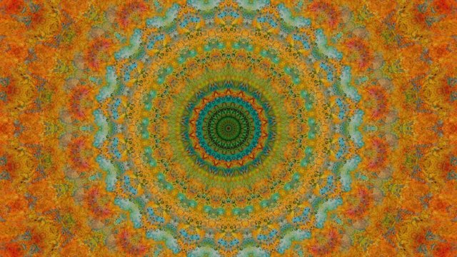 Beautiful Original Art therapy moving Mandala. Seamless loop psychotherapy. Geometric patterns to find or restore a sense of healthy mental balance. For yoga specialist, astrology, art therapist.