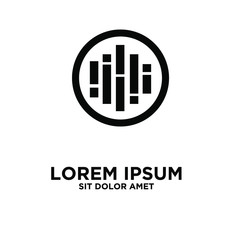 simple modern sound equalizer dj black logo icon design