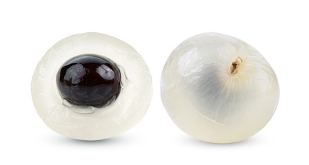 ripe longan on white background