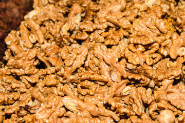 Nuts for sale at the market. Healthy eating concept. Salty snack