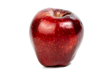 Fresh red apple on a white background