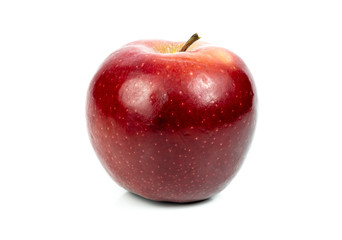 Fresh red apple on a white background