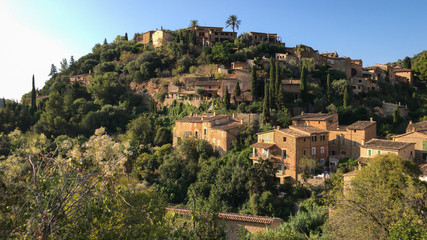 Fototapeta na wymiar Scenic view of Deia, Majorca against blue sky.