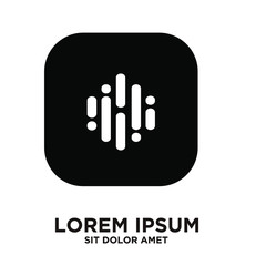 simple modern sound equalizer dj black logo icon design