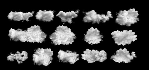 white clouds  on black background