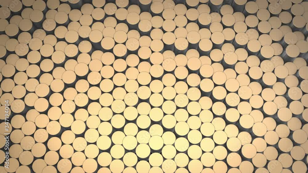 Poster abstract cylindrical geometric surfaces in virtual space. randomly placed geometric shapes. bright a