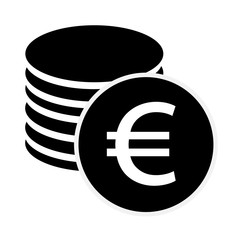 euro icon on white background. flat style. coins and euro icon for your web site design, logo, app, UI. payment system symbol. european currency sign.
