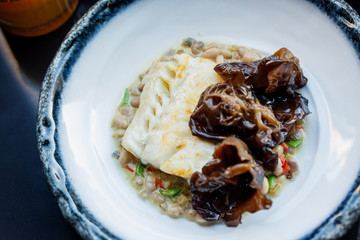 dish with mushrooms