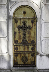 Door in cemetery tomb