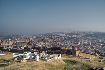 panoramic view of the Arab city and cemetery