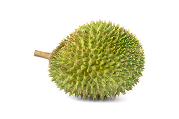 fresh green durian isolate on white background