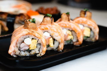 Salmon roll with cheese