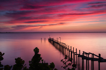 Sunrise over the Indian River, St. Lucie, Florida.