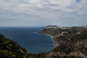 Fototapeta na wymiar View since the lookout the Granatilla in Carboneras , Almería. 