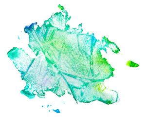 green blot of watercolor