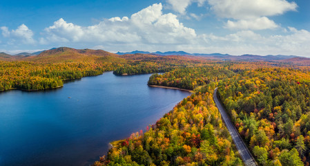 Autumn view of Rich Lake from Goodnow in the High Peaks Wilderness - New York  -  Adirondack