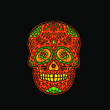 Awesome Sugar Skull design illustration