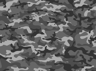 Camouflage gray seamless pattern. Print on fabric for clothes. Modern vector design.