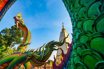 Amazing Thailand,ASIA.Ubon ratchathani,Thailand,09 May 2020;Colorful and Beautiful King of Nagas or...
