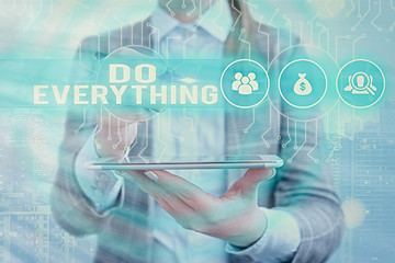 Text sign showing Do Everything. Business photo text Jack of All Trades Self Esteem Ego Pride No...