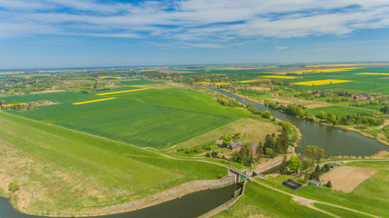Fototapeta na wymiar Śluza Gdańska Głowa z lotu ptaka dron