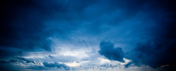 Moody blue sky at night 