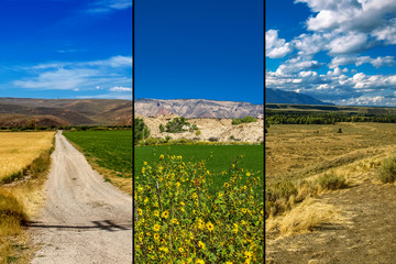 Farmlands in the desert in Utah, USA
