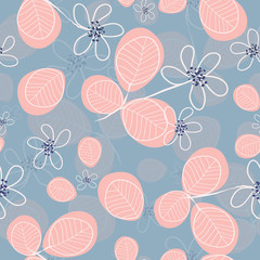 Cute vintage hand drawn flower pattern for wallpaper,gift wrapping,packaging seamless vector background design 
