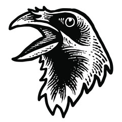 Crow head Vector design illustration
