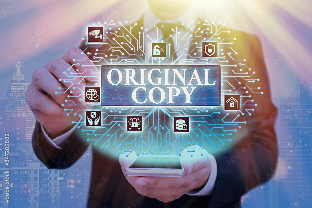 Poster handwriting text original copy. conceptual photo main script unprinted branded patented master list