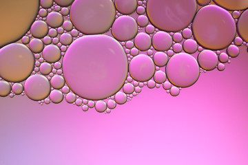 Colorful artistic of oil drop floating on the water. Abstract bubble background.