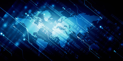 2d illustration world map abstract background