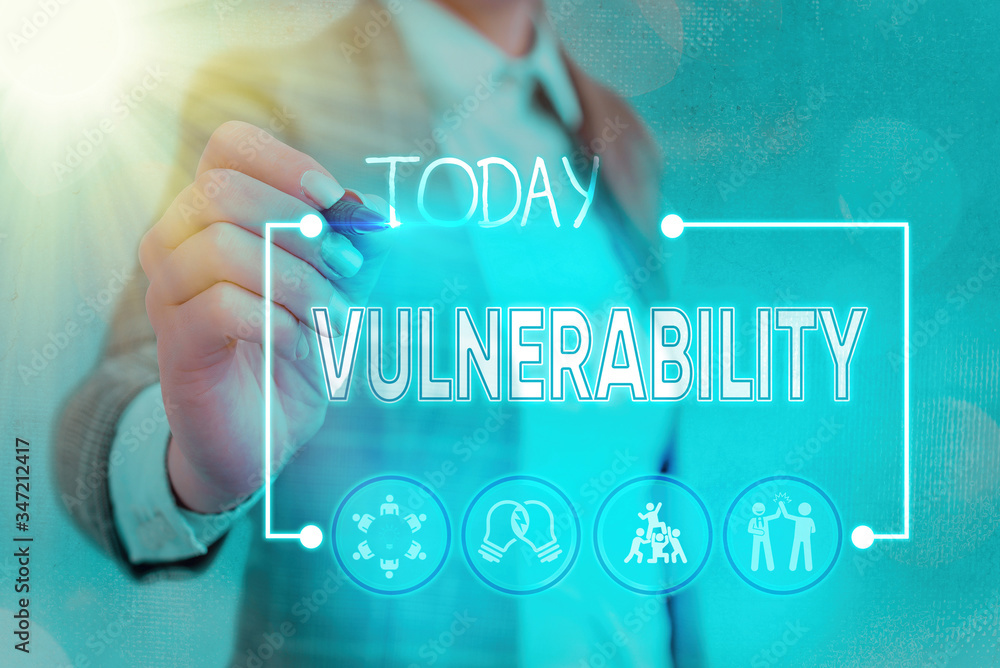 Poster writing note showing vulnerability. business concept for state of being exposed to the possibility o