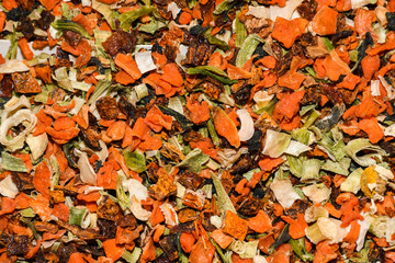 Assorted tea and spices specialties in Istanbul Turkey, Grand Bazaar