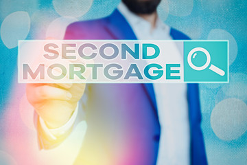 Handwriting text Second Mortgage. Conceptual photo lien on property which is subordinate to more...