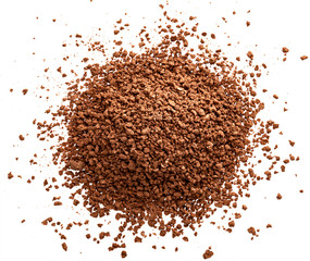 Pile of cocoa powder isolated on white background