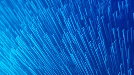 Blue Abstract Matallic Cylinders Background. Geometrical Structure 3D Rendering.