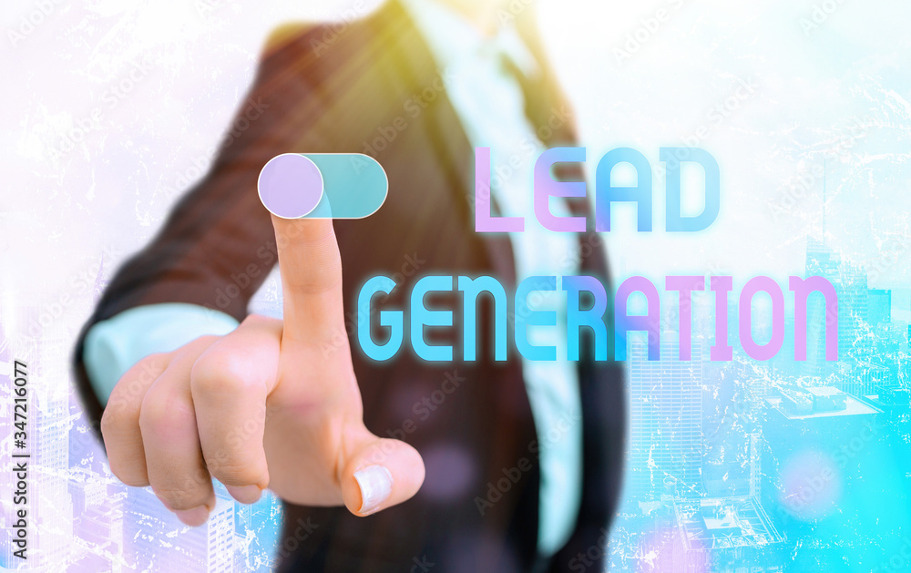 Poster writing note showing lead generation. business concept for initiation of consumer interest or enquir