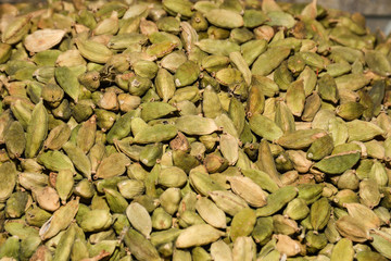 Peeled pistachios full frame background for sale in market