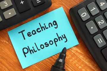 Business concept meaning Teaching Philosophy with inscription on the sheet.