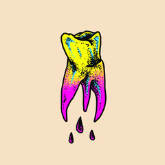 Bloody teeth  Vector Illustration