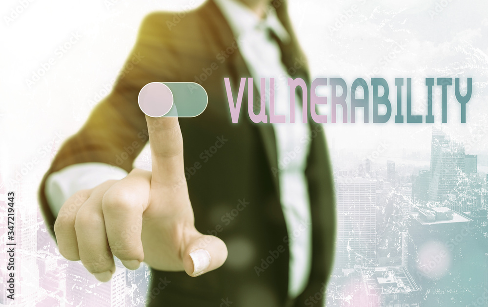 Poster writing note showing vulnerability. business concept for state of being exposed to the possibility o