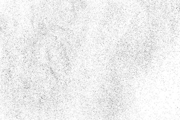Distressed black texture. Dark grainy texture on white background. Dust overlay textured. Grain noise particles. Rusted white effect. Grunge design elements. Vector illustration, EPS 10.