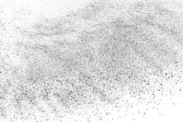 Distressed black texture. Dark grainy texture on white background. Dust overlay textured. Grain noise particles. Rusted white effect. Grunge design elements. Vector illustration, EPS 10.