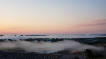 sunrise over the river