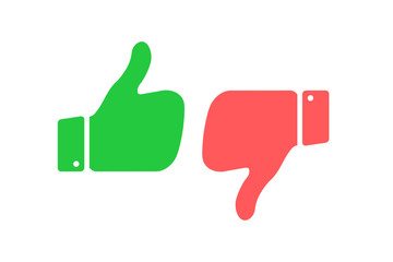 Obraz premium Do and Don't symbols in perspective. Thumbs up and thumbs down circle emblems. Like and dislike icons set. Vector illustration.