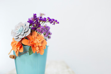 Ramo de flores de papel origami y manualidades de colores